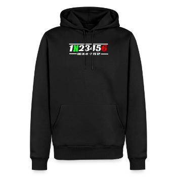 Lustiger Spruch Motorrad Gänge - Männer Premium Bio Hoodie - Schwarz - Vorne - Nico (187cm)