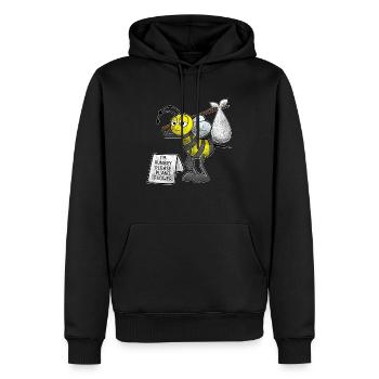 Apiculteur apiculteur apiculteur abeille plante fleur - Sweat à capuche Premium bio Homme - noir - Devant - Nico (187cm)