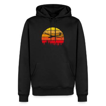 Vintage Sunset Segelflieger Segelfliegen Pilot - Männer Premium Bio Hoodie - Schwarz - Vorne - Nico (187cm)