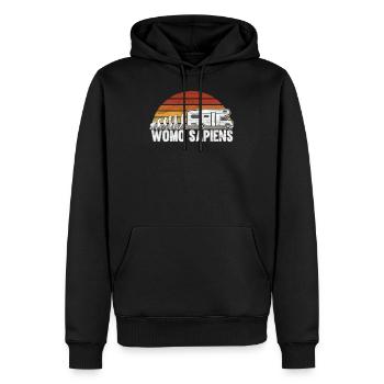 Camping-car Womo Sapiens Evolution - Sweat à capuche Premium bio Homme - noir - Devant - Nico (187cm)