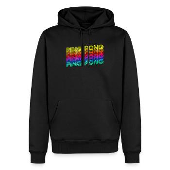 Ping pong - Men’s Premium Organic Hoodie - black - Front - Nico (187cm)