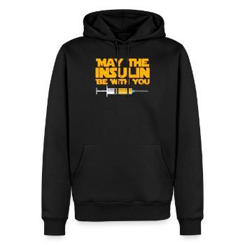 Que l'insuline soit avec toi le diabète t-shirt - Sweat à capuche Premium bio Homme - noir - Devant - Nico (187cm)