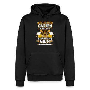 Darts Bier Lustiges Geschenk Dartspieler Dartboard - Männer Premium Bio Hoodie - Schwarz - Vorne - Nico (187cm)