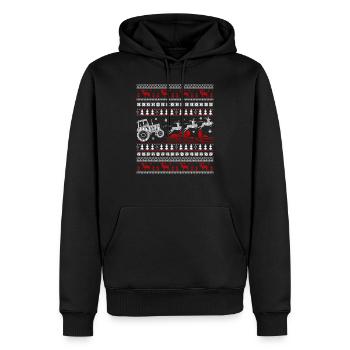 Lustiger Weihnachtslandwirt Mit Traktor - Männer Premium Bio Hoodie - Schwarz - Vorne - Nico (187cm)