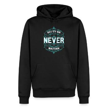 Indépendance de l'Ecosse - Scottish NEVER British - Sweat à capuche Premium bio Homme - noir - Devant - Nico (187cm)
