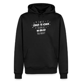 Cadeau d'enseignant fou, drôle de rentrée des classes 100 jours - Sweat à capuche Premium bio Homme - noir - Devant - Nico (187cm)