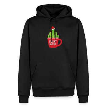 Cactus anti noel - Sweat à capuche Premium bio Homme - noir - Devant - Nico (187cm)