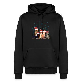 Chiot de chiens de Noël - Sweat à capuche Premium bio Homme - noir - Devant - Nico (187cm)