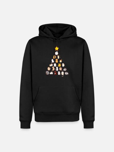 Cats fir tree - Men’s Premium Organic Hoodie - black