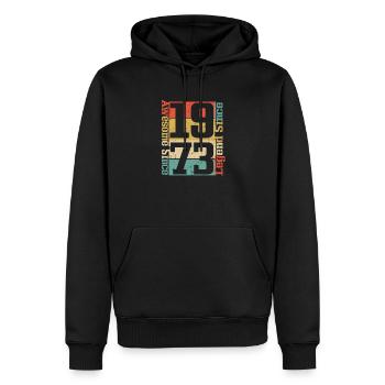 Awesome since 1973, Legend since 1973 - Männer Premium Bio Hoodie - Schwarz - Vorne - Nico (187cm)