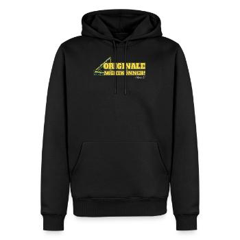 Kranplätze müssen verdichtet sein - Männer Premium Bio Hoodie - Schwarz - Vorne - Nico (187cm)