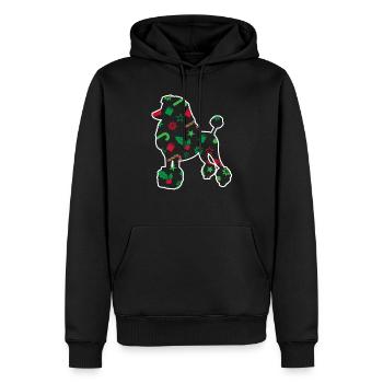 Noël drôle de caniche - Sweat à capuche Premium bio Homme - noir - Devant - Nico (187cm)