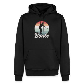 Pétanque Pétanque Cadeau - Sweat à capuche Premium bio Homme - noir - Devant - Nico (187cm)