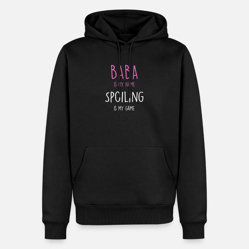 Baba Grandma Gift design - Sweat à capuche Premium bio Homme - noir