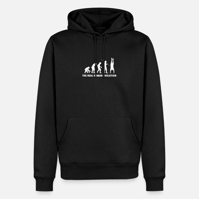 Human Evolution Handstand Akrobatik - Männer Premium Bio Hoodie - Schwarz