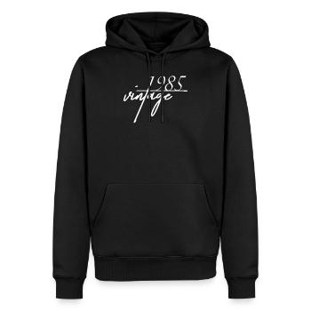 Vintage 1985. 1985 cadeau d'anniversaire - Sweat à capuche Premium bio Homme - noir - Devant - Nico (187cm)