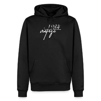 Vintage 1984e 1984 cadeau d'anniversaire - Sweat à capuche Premium bio Homme - noir - Devant - Nico (187cm)