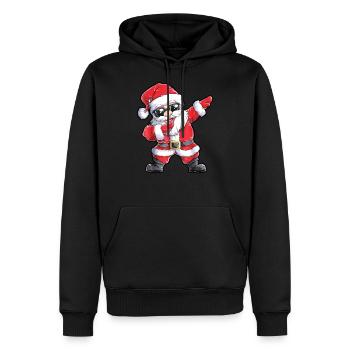 Tamponner le père noël - le père noël - Sweat à capuche Premium bio Homme - noir - Devant - Nico (187cm)