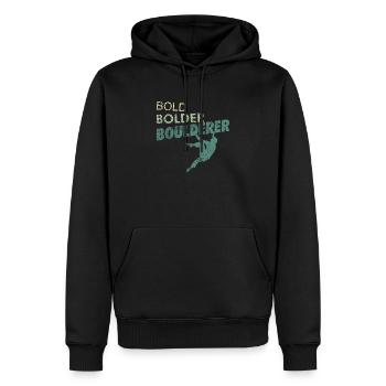 Bold Bolder Boulderer sport d'escalade et de bloc - Sweat à capuche Premium bio Homme - noir - Devant - Nico (187cm)