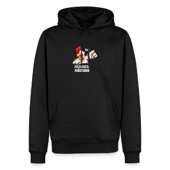 Der Hühner Flüsterer - Männer Premium Bio Hoodie - Schwarz - Vorne - Nico (187cm)