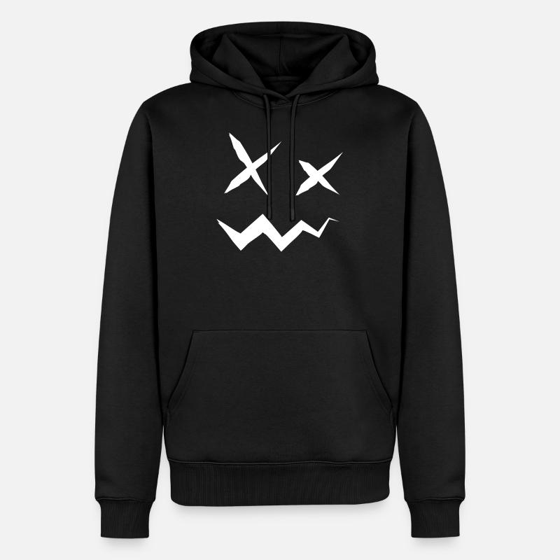 Monströses Gesicht - Männer Premium Bio Hoodie - Schwarz