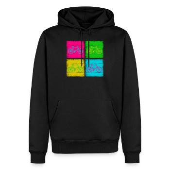 Vélo Vélo Vélo Pop Art idée cadeau - Sweat à capuche Premium bio Homme - noir - Devant - Nico (187cm)