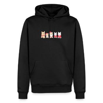 Chiens de Noël - Sweat à capuche Premium bio Homme - noir - Devant - Nico (187cm)