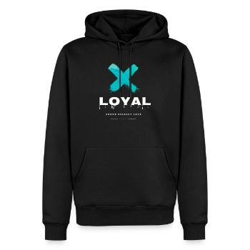 Loyal X - Männer Premium Bio Hoodie - Schwarz - Vorne - Nico (187cm)