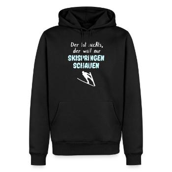 Skispringen lustig Geschenk Skispringer Skisprung - Männer Premium Bio Hoodie - Schwarz - Vorne - Nico (187cm)