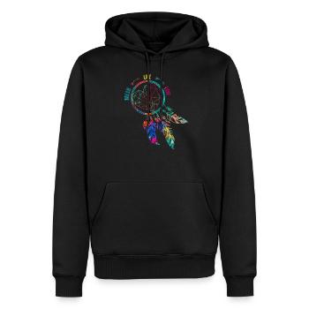 Dream.Life.Love I Dreamcatcher Love life - Sweat à capuche Premium bio Homme - noir - Devant - Nico (187cm)
