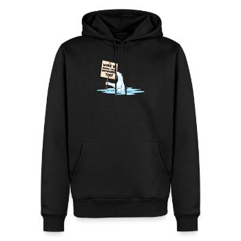 Eisbär und Menschen vom Aussterben bedroht Klima - Männer Premium Bio Hoodie - Schwarz - Vorne - Nico (187cm)