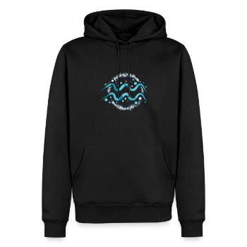 Sternzeichen Wassermann - Männer Premium Bio Hoodie - Schwarz - Vorne - Nico (187cm)