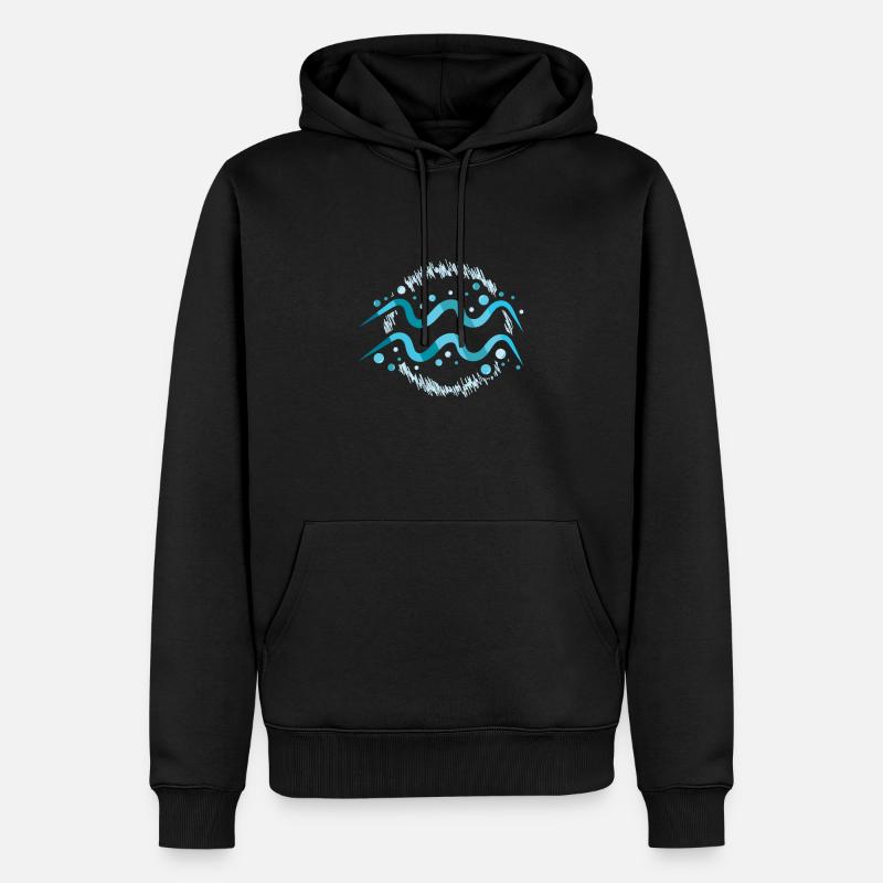 Sternzeichen Wassermann - Männer Premium Bio Hoodie - Schwarz