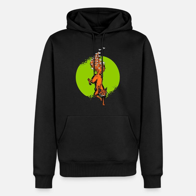 A Fox has Dreams - Männer Premium Bio Hoodie - Schwarz