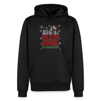 Merry Drunk im Christmas Ugly Christmas Sweater - Männer Premium Bio Hoodie - Schwarz - Vorne - Nico (187cm)