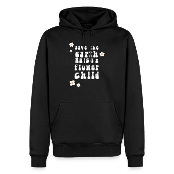 Save The Earth Raise A Flower Child Planet Hippie - Männer Premium Bio Hoodie - Schwarz - Vorne - Nico (187cm)