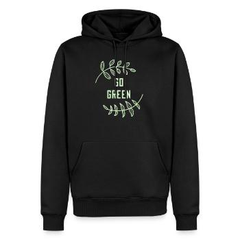 Passez au vert en disant feuille terre planète changement climatique vert - Sweat à capuche Premium bio Homme - noir - Devant - Nico (187cm)