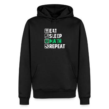 Mathématicien mathématique - Sweat à capuche Premium bio Homme - noir - Devant - Nico (187cm)