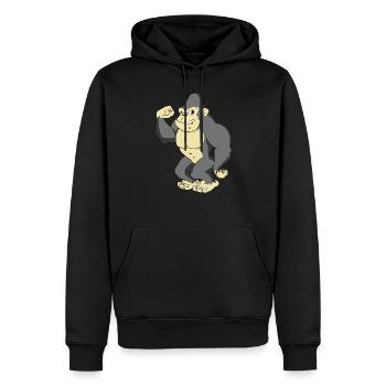 Gorille musclé - Sweat à capuche Premium bio Homme - noir - Devant - Nico (187cm)