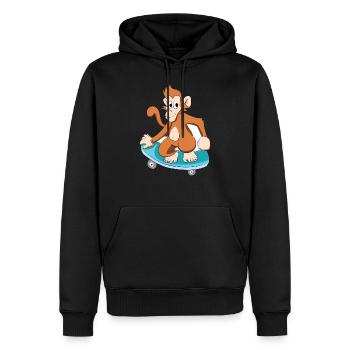 Skatender Affe Schimpanse - Männer Premium Bio Hoodie - Schwarz - Vorne - Nico (187cm)