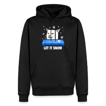 Laisse la neige pull de Noël laid de chat - Sweat à capuche Premium bio Homme - noir - Devant - Nico (187cm)