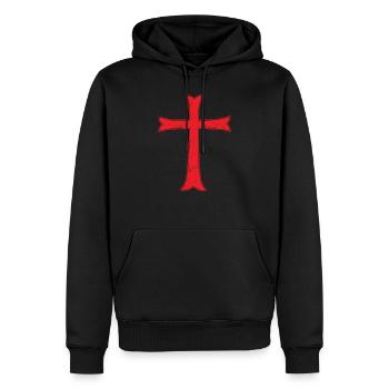 Templar cross crusader knight warrior of Christ - Men’s Premium Organic Hoodie - black - Front - Nico (187cm)