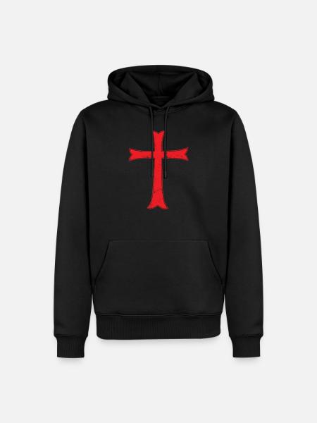 Templar kruis kruisvaarder ridder krijger van Christus - Ekologisk premiumluvtröja herr - svart