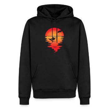 Kitesurfen Kiteboarding Sonnenuntergang Sonne - Männer Premium Bio Hoodie - Schwarz - Vorne - Nico (187cm)