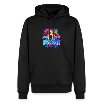 Beagle-Hund bunt - Männer Premium Bio Hoodie - Schwarz - Vorne - Nico (187cm)