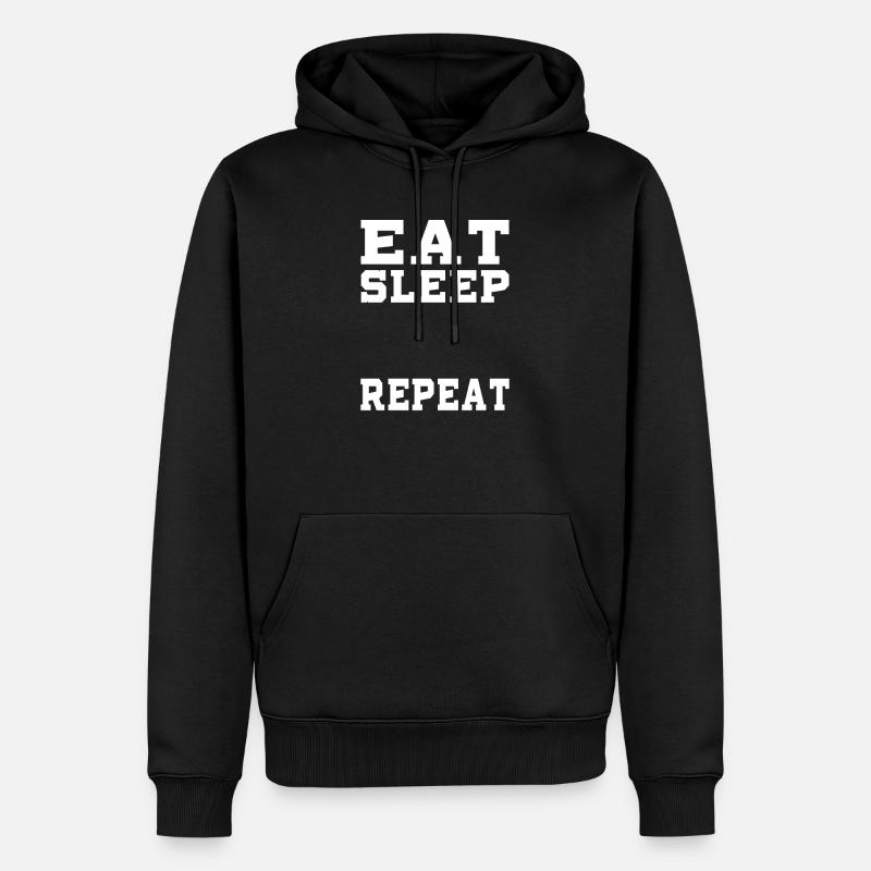 MANGER RÉPÉTER LE SOMMEIL - Sweat à capuche Premium bio Homme - noir