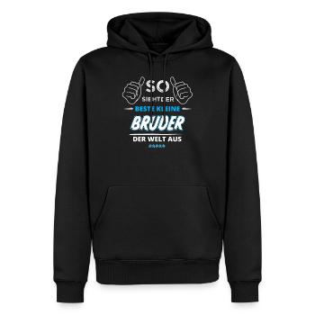 Beste kleine Bruder der Welt Geschenk Sohn - Männer Premium Bio Hoodie - Schwarz - Vorne - Nico (187cm)