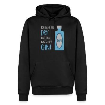 GIN - Männer Premium Bio Hoodie - Schwarz - Vorne - Nico (187cm)