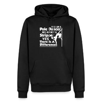 Pole Dance Je suis un pole dancer - Sweat à capuche Premium bio Homme - noir - Devant - Nico (187cm)