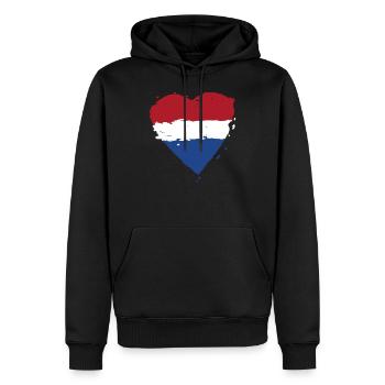Netherlands flag heart - Men’s Premium Organic Hoodie - black - Front - Nico (187cm)